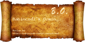 Babincsák Ozmin névjegykártya
